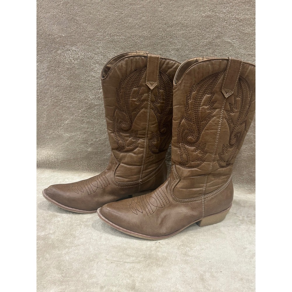 Coconuts By Matisse Gaucho Brown Western Cowboy Boots Women Size 8